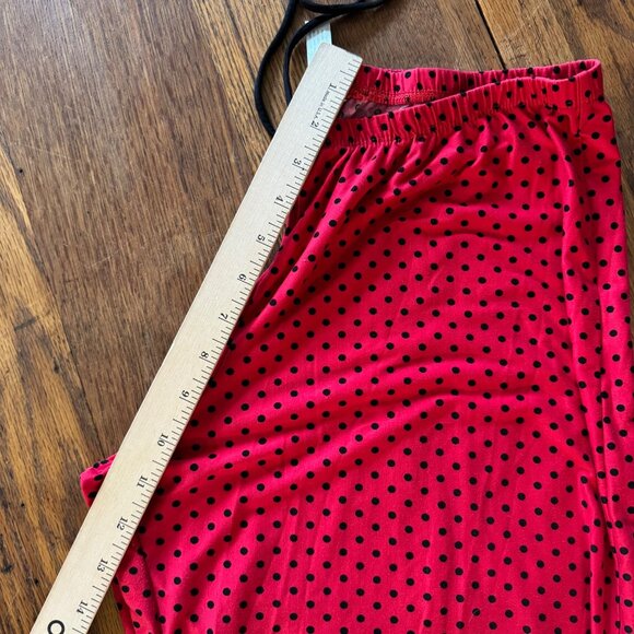 In Bloom Womens Pajama Set L Red & Black Polka Dot Lace Back Detail - Picture 13 of 16